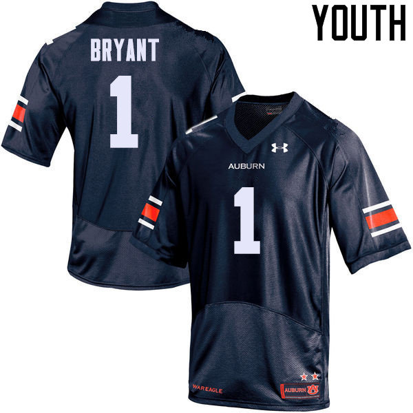 Auburn Tigers Youth Big Cat Bryant #1 Navy Under Armour Stitched College NCAA Authentic Football Jersey EVB7174IA